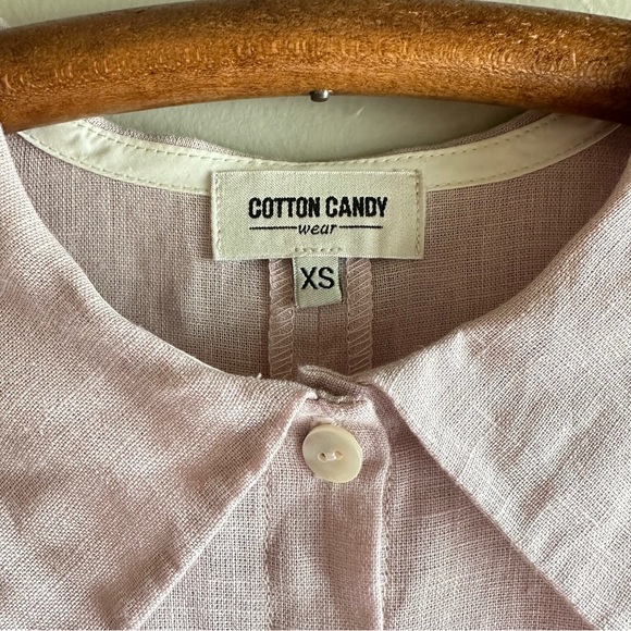 Cotton Candy Wear - Grace pink linen short sleeve dress - Picture 6 of 8